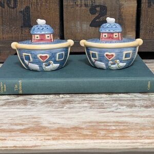 Susan Winget Noah's Ark Ceramic Salt/Pepper Shakers